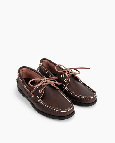 Leather Boat Shoes - Dark Brown