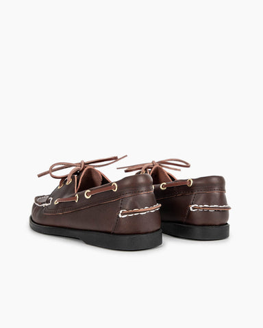 Leather Boat Shoes - Dark Brown