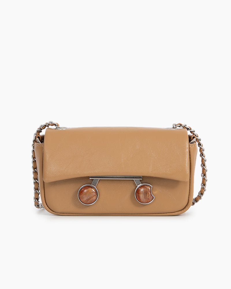 Chain Leather Mini Shoulder Satchel Micro Bag
