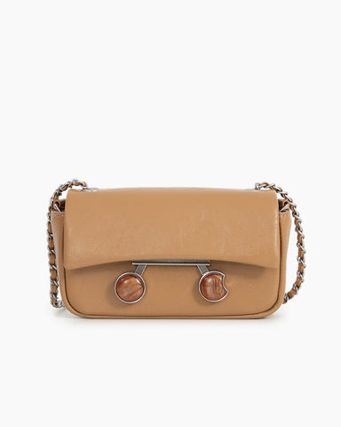 Chain Leather Mini Shoulder Satchel Micro Bag