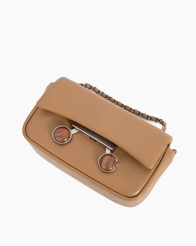 Chain Leather Mini Shoulder Satchel Micro Bag