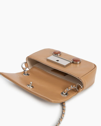 Chain Leather Mini Shoulder Satchel Micro Bag