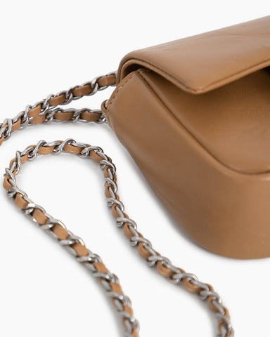 Chain Leather Mini Shoulder Satchel Micro Bag