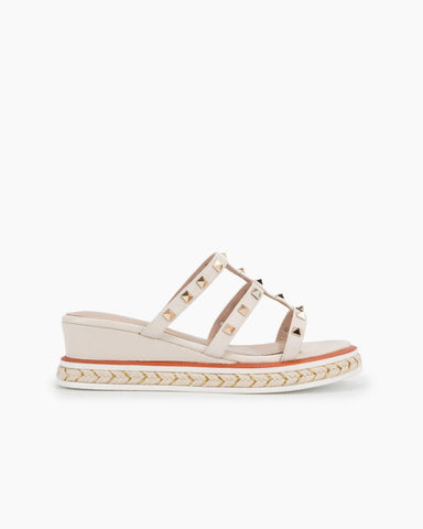 (Clean Up) Espadrille Wedges Slides Rivets Slippers