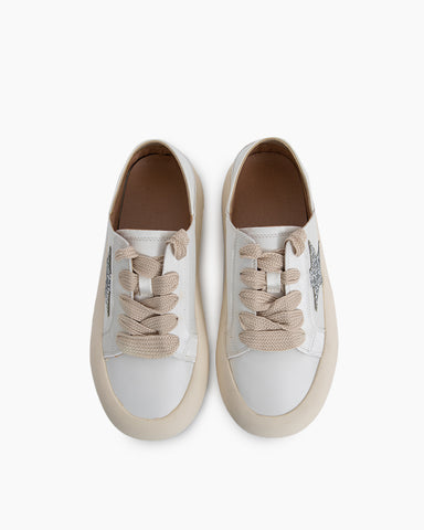 Satin Platform Sneakers With Foldable Heel Tab