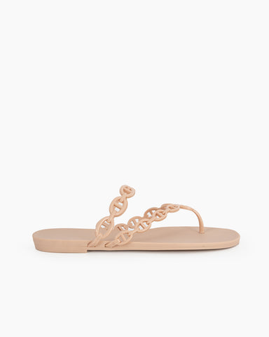 Chain-Link Rubber Flip Flop Island Beach Slides Sandals