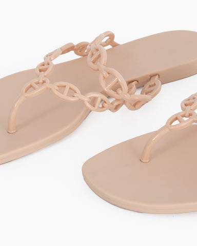 Chain-Link Rubber Flip Flop Island Beach Slides Sandals