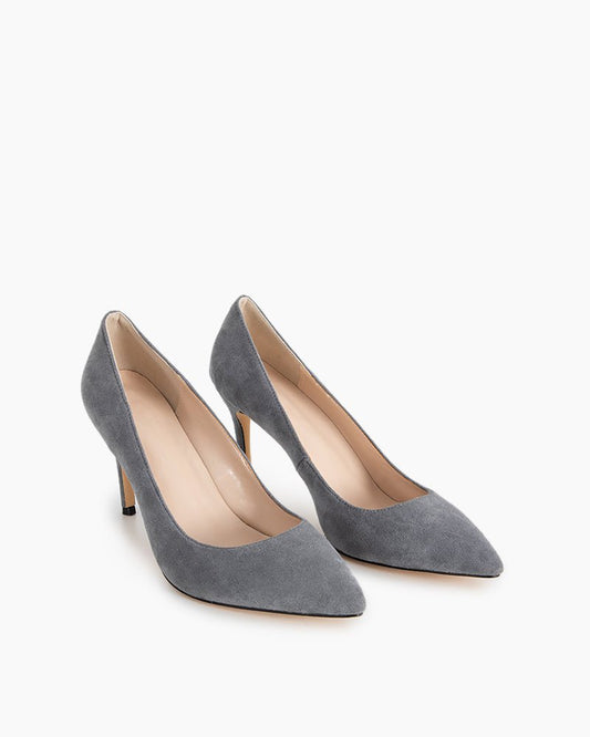 Sophisticated Suede Pointed Slim High Heel Pumps