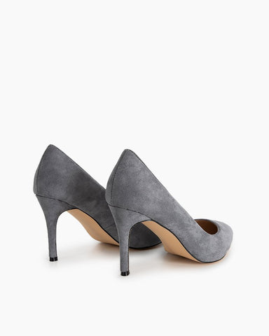 Sophisticated Suede Pointed Slim High Heel Pumps