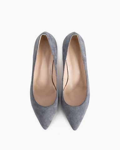 Sophisticated Suede Pointed Slim High Heel Pumps