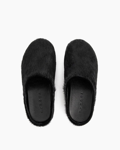 (Clean Up) Designer Real Fur Slides Clogs Mules Flat Luxury Slippers