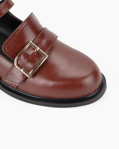 Double Buckle Straps Penny Mary Jane Loafers