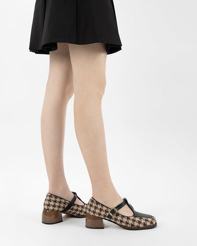 Houndstooth-Chunky-Block-Heel-Mary-Janes-Pumps