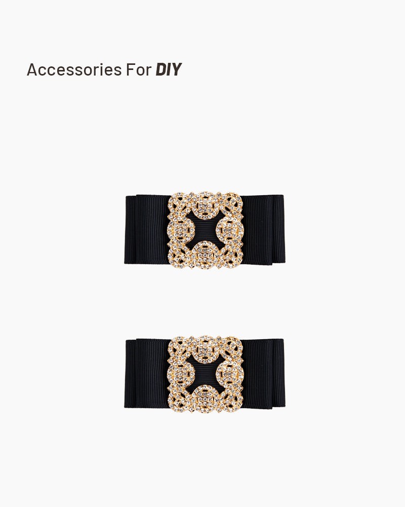 Gold Satin Double Bowknot Buckle