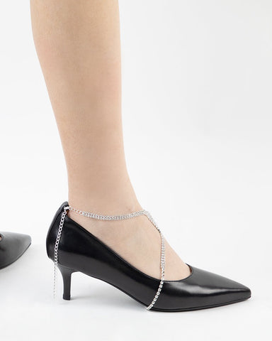Sliver Cross Straps Ankle Chain
