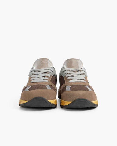 Hand-Finished Worn Look Mixed Material Sneakers