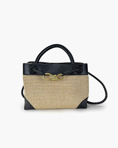 Raffia Knot Top Handle Crossbody Bags