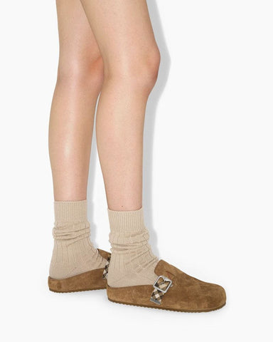 Check Pattern Suede Urchin Clogs