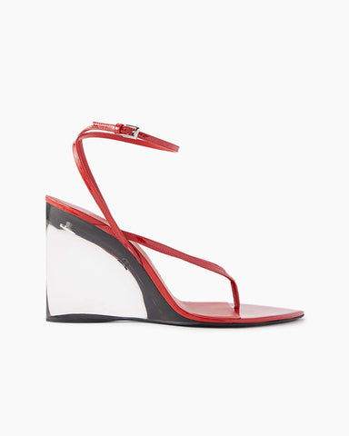 Transparent Plexi Heel Wedge Thong Sandals