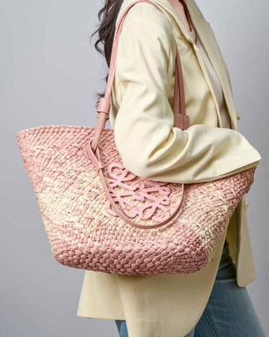 Large Handwoven Raffia Beach Tote Bag