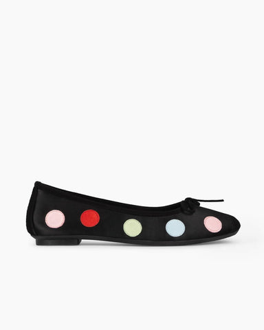 Satin Polka Dot Ballet Flats
