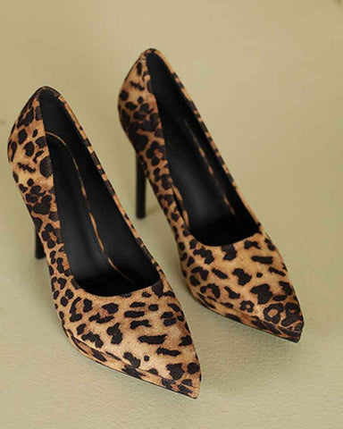 Women's Suede Pointed-Toe Platform Stiletto High Heels Pumps