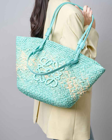 Large Handwoven Raffia Beach Tote Bag