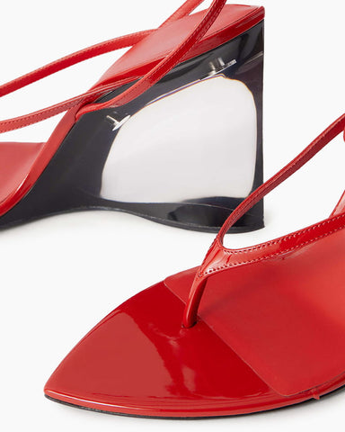Transparent Plexi Heel Wedge Thong Sandals
