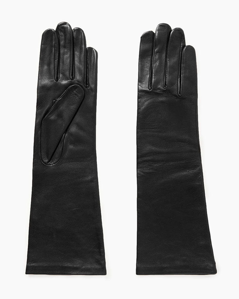 (Clean Up) Black Lambskin Leather Gloves