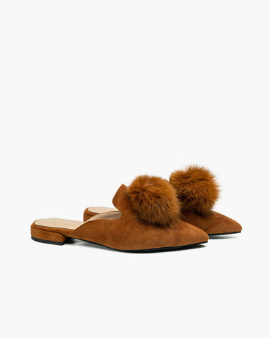 Slip On Backless Flat Heel Mules