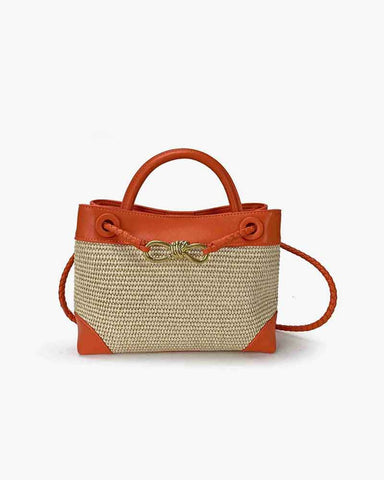 Raffia Knot Top Handle Crossbody Bags