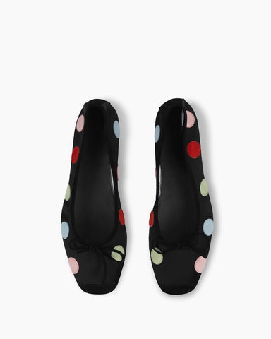 Satin Polka Dot Ballet Flats