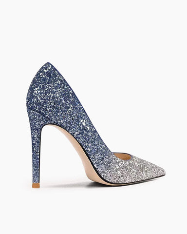 Sparkly Gradient Color Pumps Sequins 8 cm Stiletto Heels Pumps