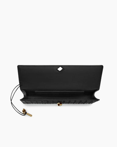 Vespera Leather Top Handle Clutch with Knot Closure