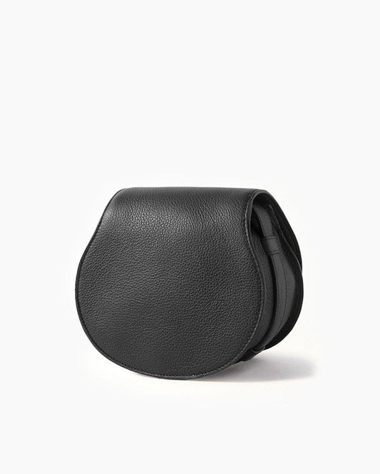 Vespera Mini Textured Leather Saddle Bag