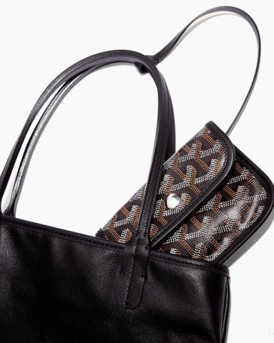 Mini Reversible Leather Canvas Tote Bag