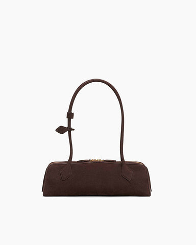 Vespera Suede Calfskin Double Zip Tote Shoulder Bag