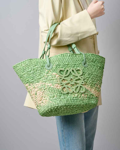 Large Handwoven Raffia Beach Tote Bag