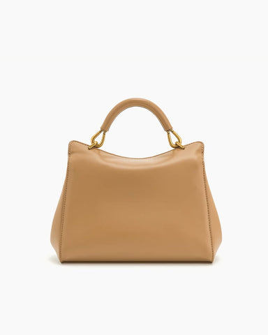 Elegant Turn-Lock Trapeze Satchel