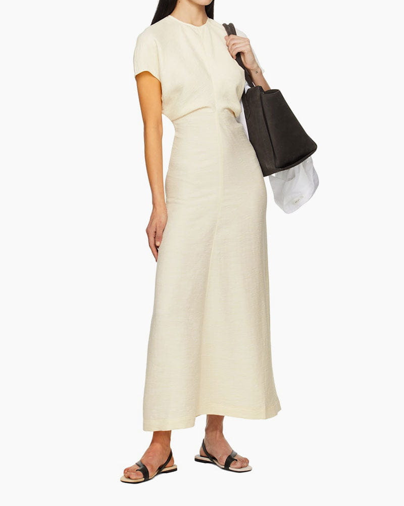 Women's Crinkled Viscose Blend Maxi Dress White / L Women's Crinkled Viscose Blend Maxi Dress White / L