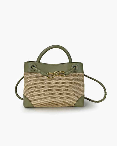 Raffia Knot Top Handle Crossbody Bags