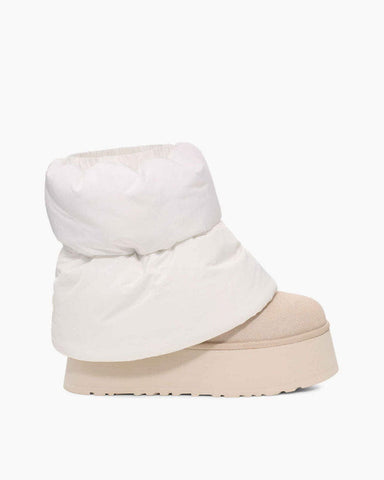 Women’s Puffy Quilted Fold-Over Winter Ankle Boots