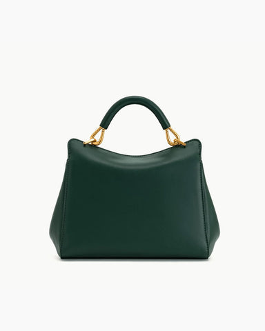 Elegant Turn-Lock Trapeze Satchel