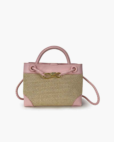 Raffia Knot Top Handle Crossbody Bags
