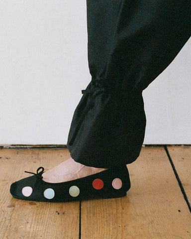 Satin Polka Dot Ballet Flats