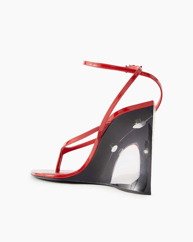 Transparent Plexi Heel Wedge Thong Sandals