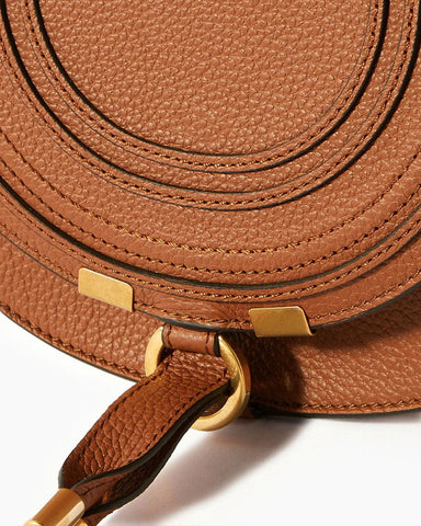 Vespera Mini Textured Leather Saddle Bag