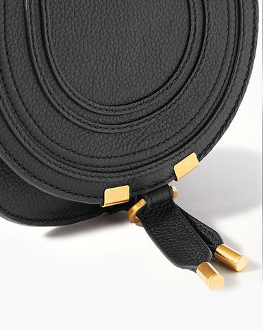 Vespera Mini Textured Leather Saddle Bag