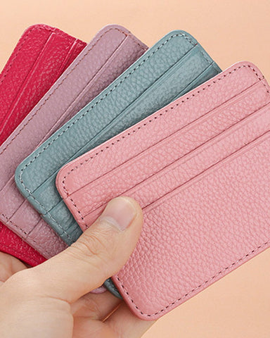 Slim Top Grain Leather Card Holder