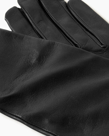 (Clean Up) Black Lambskin Leather Gloves